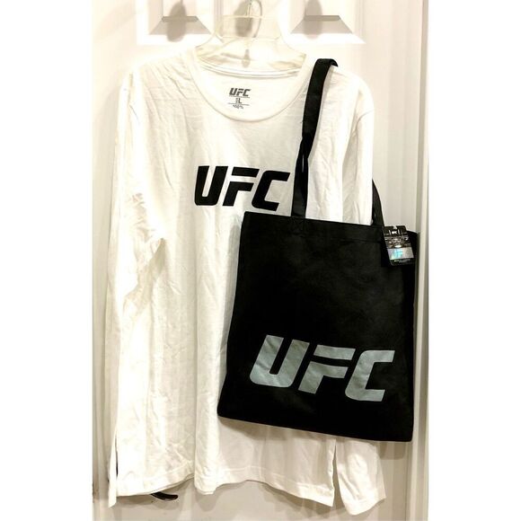 UFC - M Sz L - NWT Licensed Logo Long Sleeve Crewneck Tee w/Free UFC Tote - Picture 8 of 14